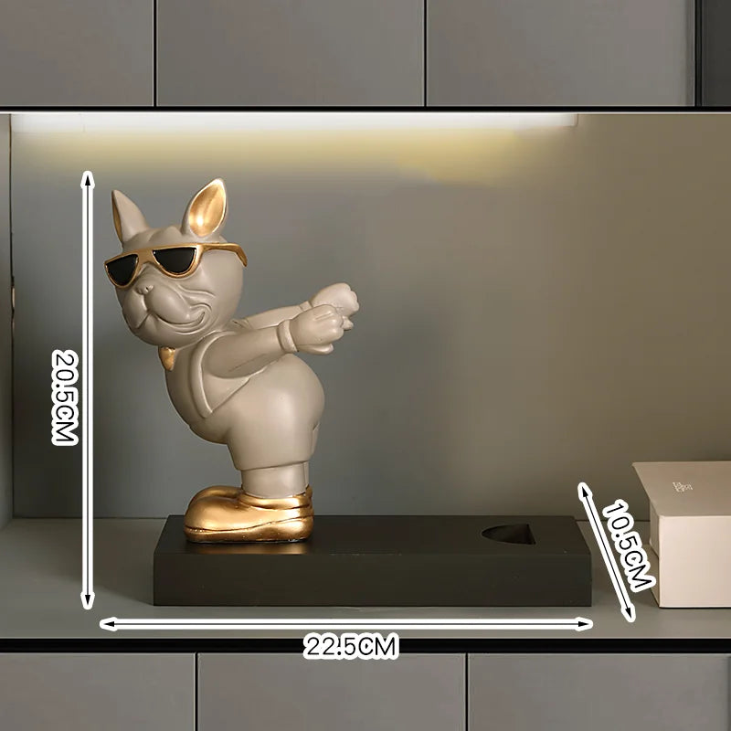 Französische Bulldogge Weinhalter – Harz Nordisch Tischdeko