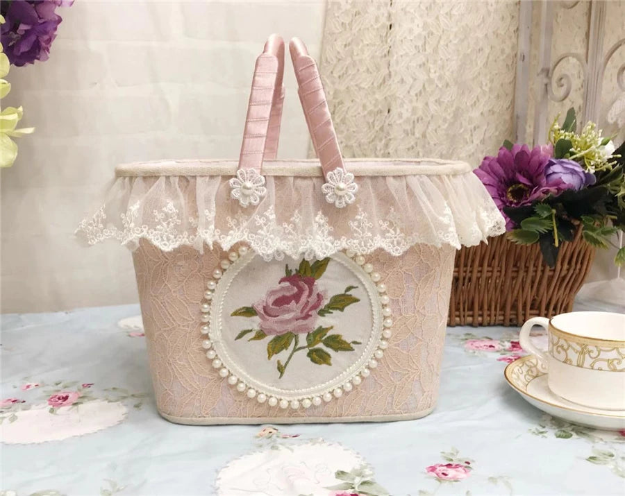 Französische Spitze Aufbewahrungsbox – Handgefertigtes Romantik Design