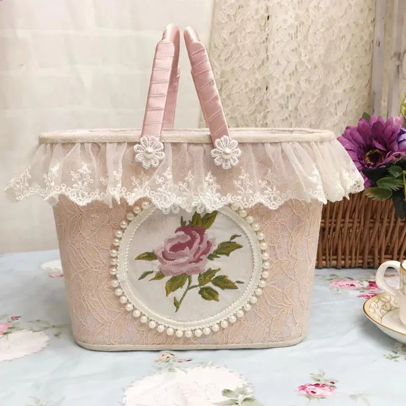 Französische Spitze Aufbewahrungsbox – Handgefertigtes Romantik Design