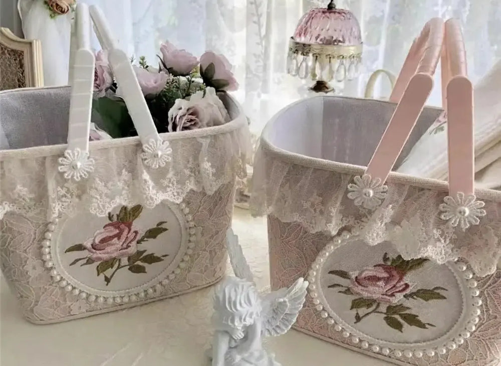 Französische Spitze Aufbewahrungsbox – Handgefertigtes Romantik Design