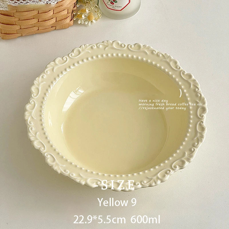 Französischer Keramikteller – Zuhause Café Floral