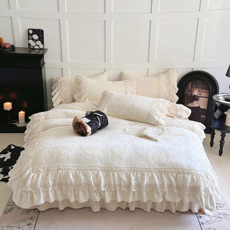 Französische Prinzessin Samt Bettwäsche in Rosa Pink, King Grösse 220x240 cm