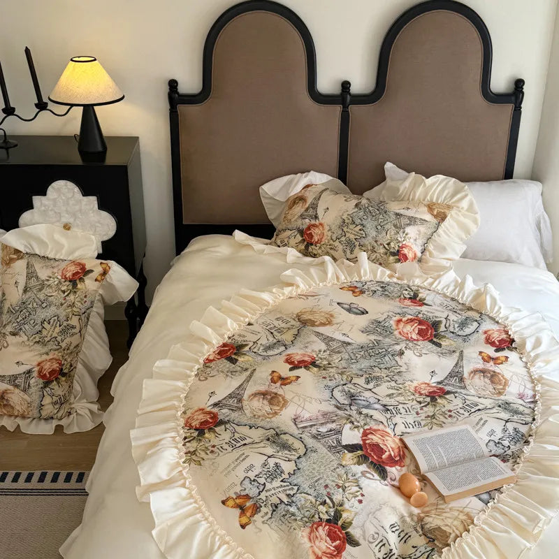 Französischer Stil Bettbezug-Set – Baumwolle Blumen-Design – Verschiedene Grössen