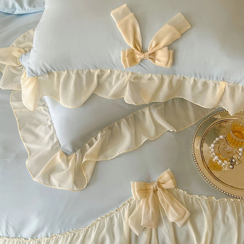 Französisches Bettwäscheset aus Mikrofaser, Farbe: Pink, Grösse: King 220x240 4 Stück, bestickt, elegant