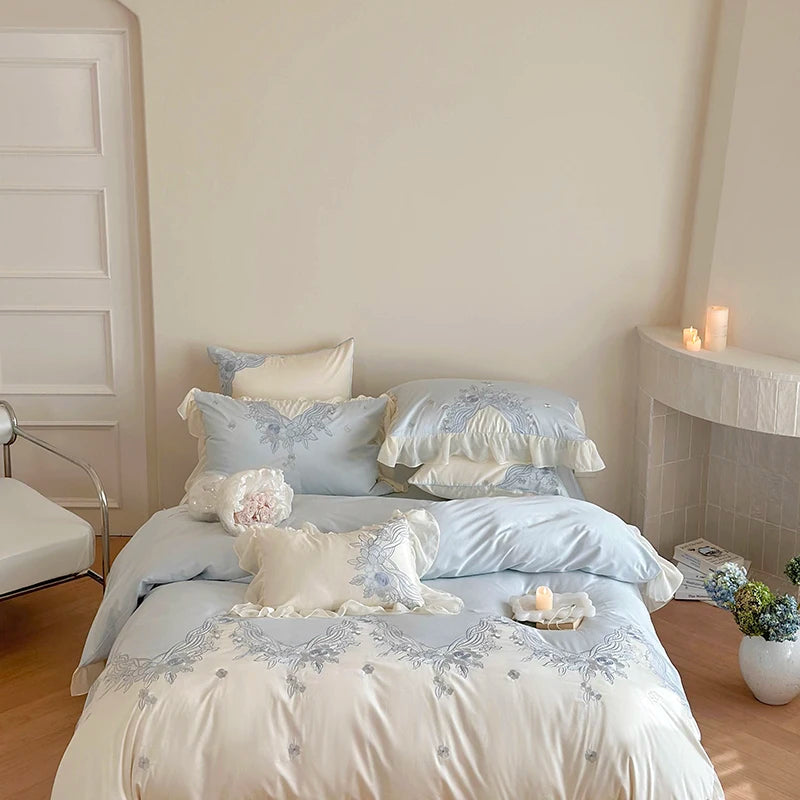 Französisches Spitzenbettwäsche-Set – Ägyptische Baumwolle