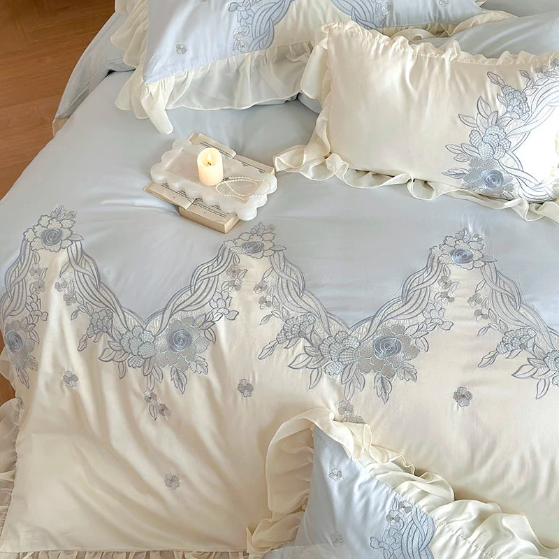 Französisches Spitzenbettwäsche-Set – Ägyptische Baumwolle