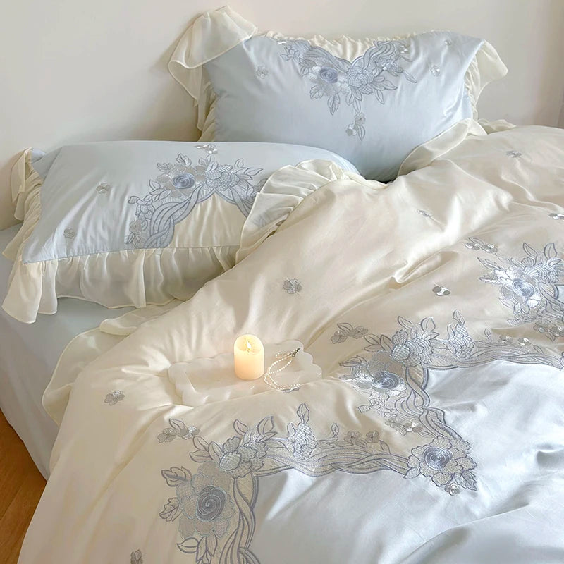 Französisches Spitzenbettwäsche-Set – Ägyptische Baumwolle