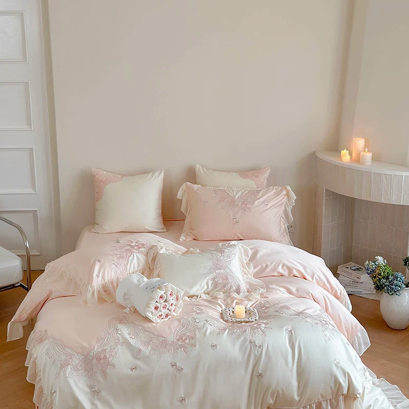 Französisches Spitzenbettwäsche-Set – Ägyptische Baumwolle