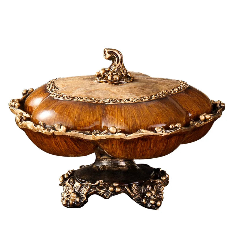 transparente Früchteschale aus Harz im europäischen Stil mit Deckel 30xH22CM