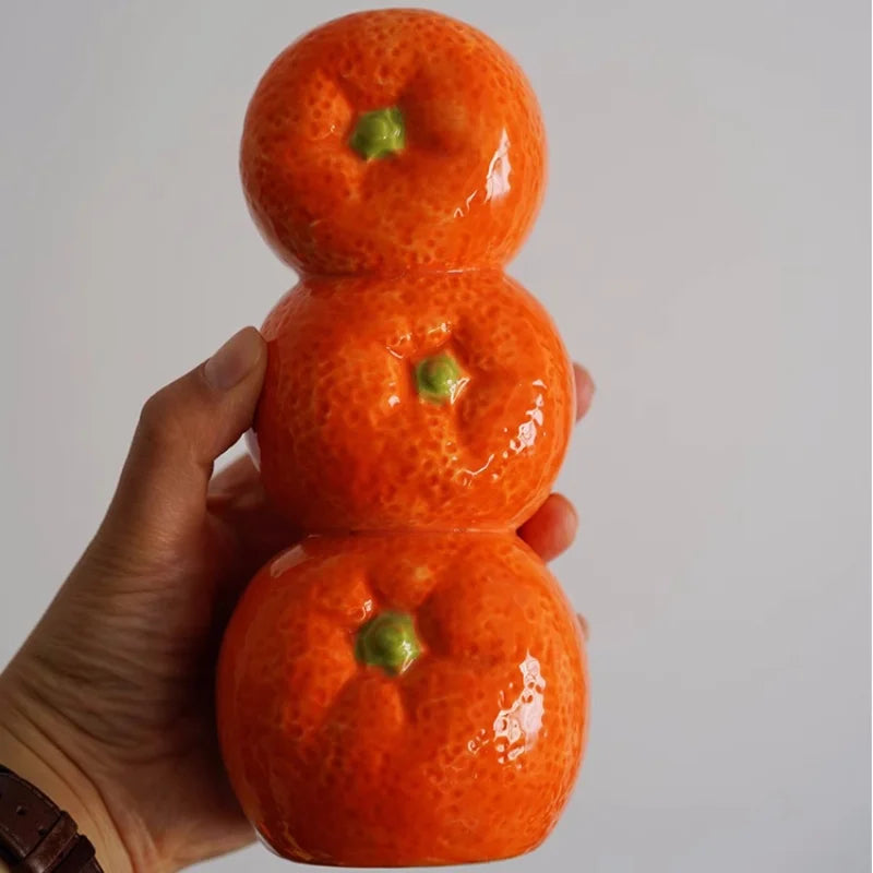 Fruchtförmige Vase – Keramik Vintage – Zitrone 12x4x10cm