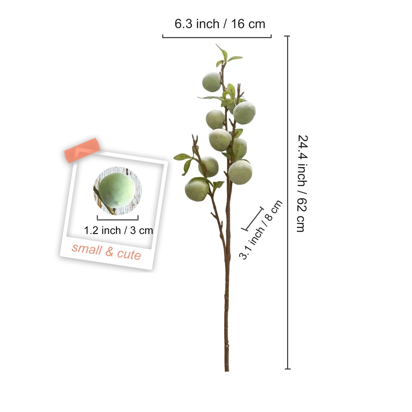 Fruchtgrüne Pflaume – Dekostück – 62cm