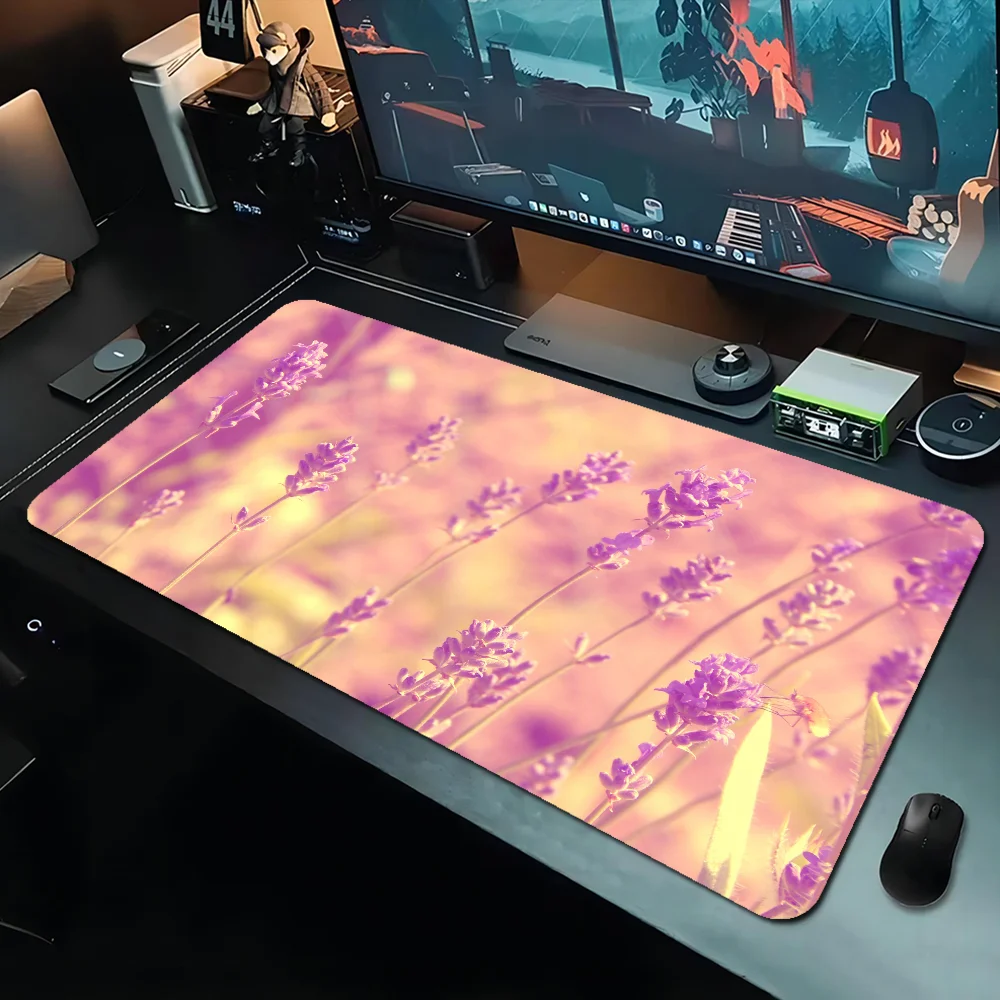 grosses lavendelmuster gaming-mauspad 400x900x3mm aus stoff