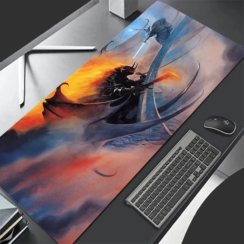 Rechteckiges Gaming-Mauspad aus Gummi mit multi-color Naturlandschaft, Grösse: 900x400 mm