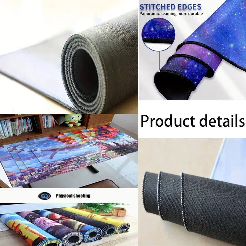 Gaming Mauspad in Retro Style, Gummi, Blau, Grösse: 20x25 cm oder 30x60 cm