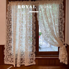 Gazevorhänge im Vintage-Spitzen-Design aus Tüll mit Ösen 130 cm x 150 cm