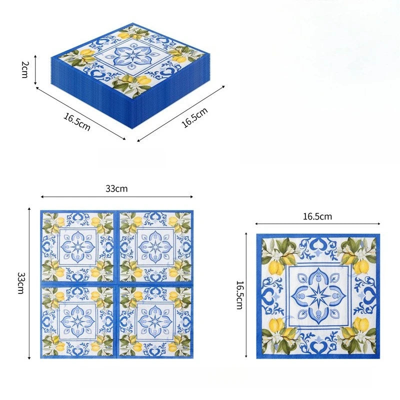 Gedruckte Servietten – Schickes Design – Geburtstag oder Gourmet