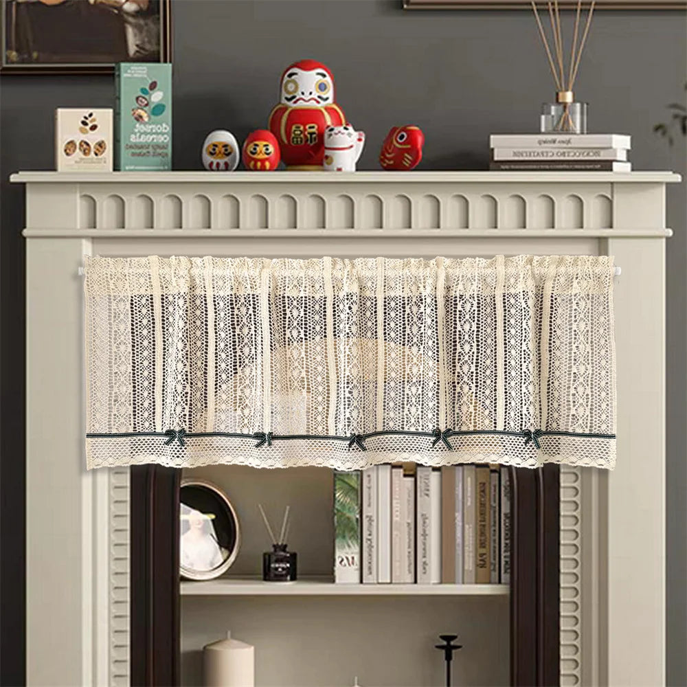 Gehäkelte Vorhang Valance – Rustikale Jacquard 100% Polyester