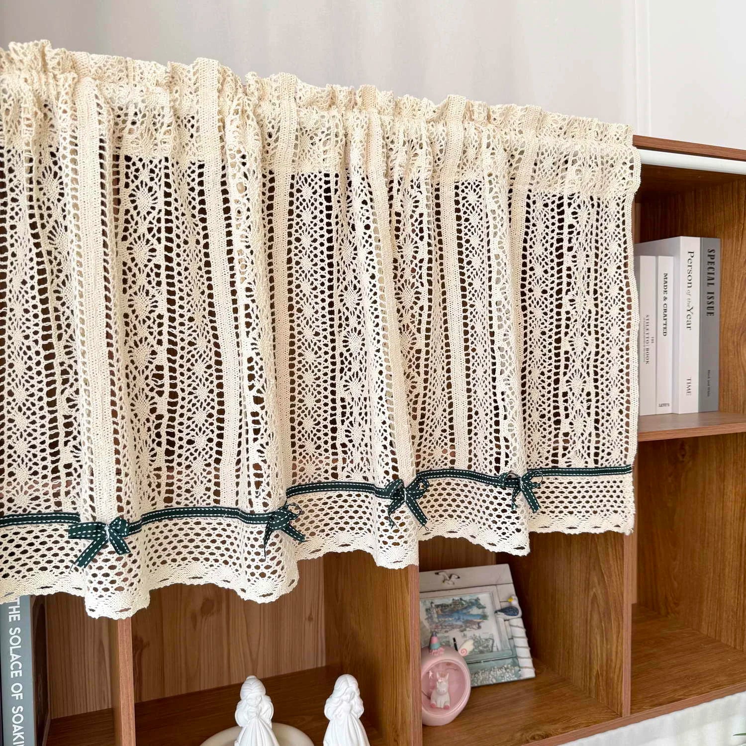 Gehäkelte Vorhang Valance – Rustikale Jacquard 100% Polyester