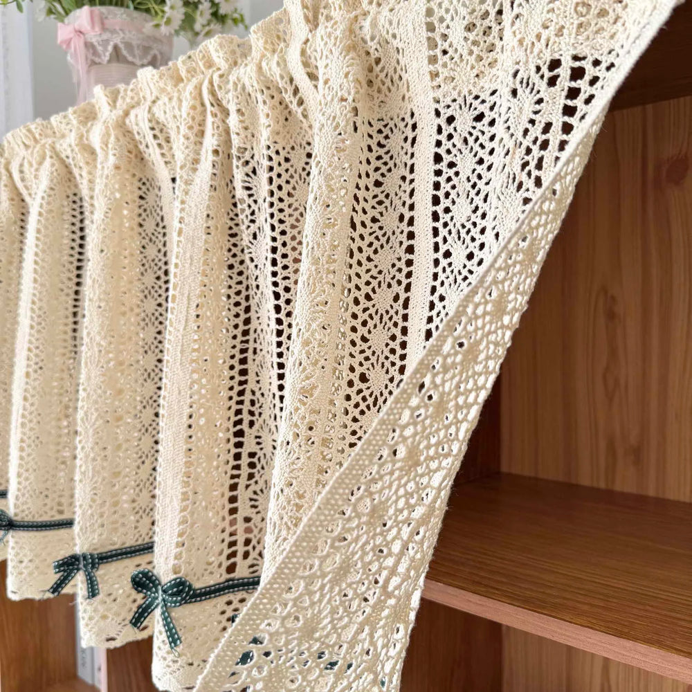 Gehäkelte Vorhang Valance – Rustikale Jacquard 100% Polyester