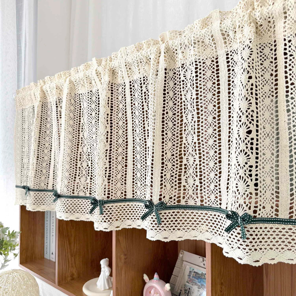 Gehäkelte Vorhang Valance – Rustikale Jacquard 100% Polyester