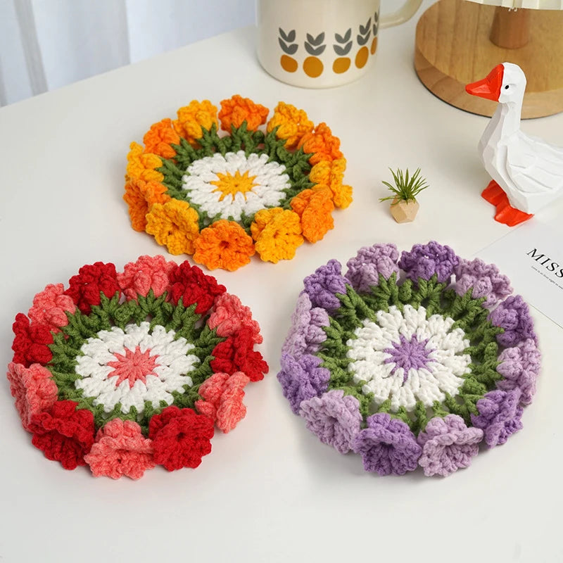 Gehäkelter Untersetzer – Öko Polyester – 10cm