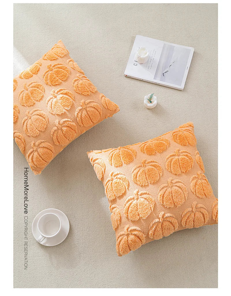 Geometrischer Kissenbezug aus 100% Polyester in Ingwer, Grösse 50x50 cm