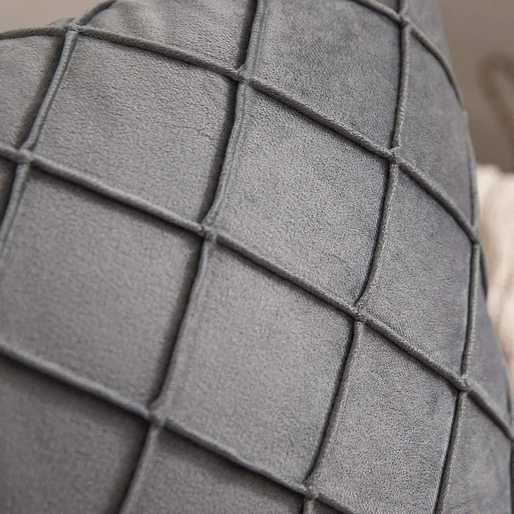 geometrischer kissenbezug aus samt in gelb im boho stil 45x45 cm