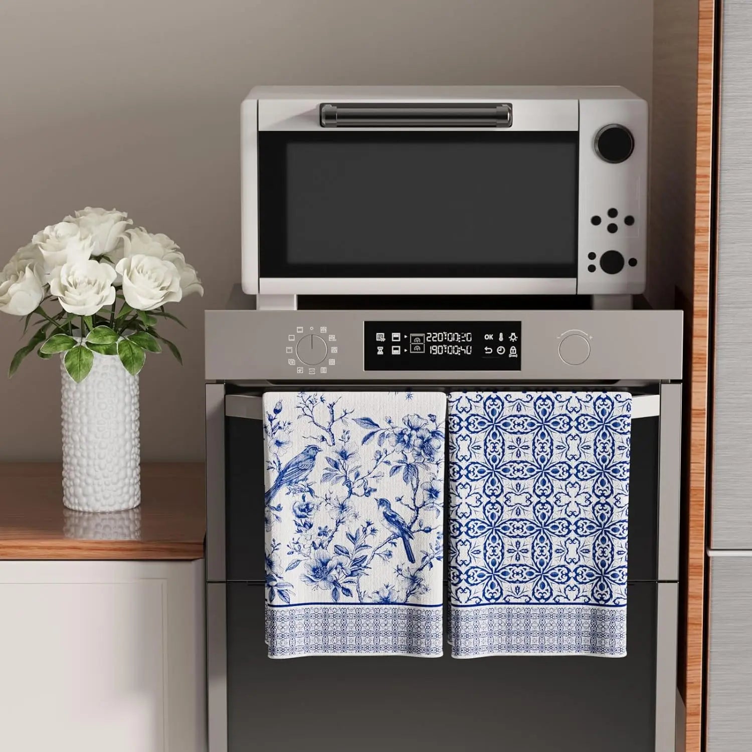 Geschirrtücher – Blau-Weiss Porzellan Design – 40x60cm Set