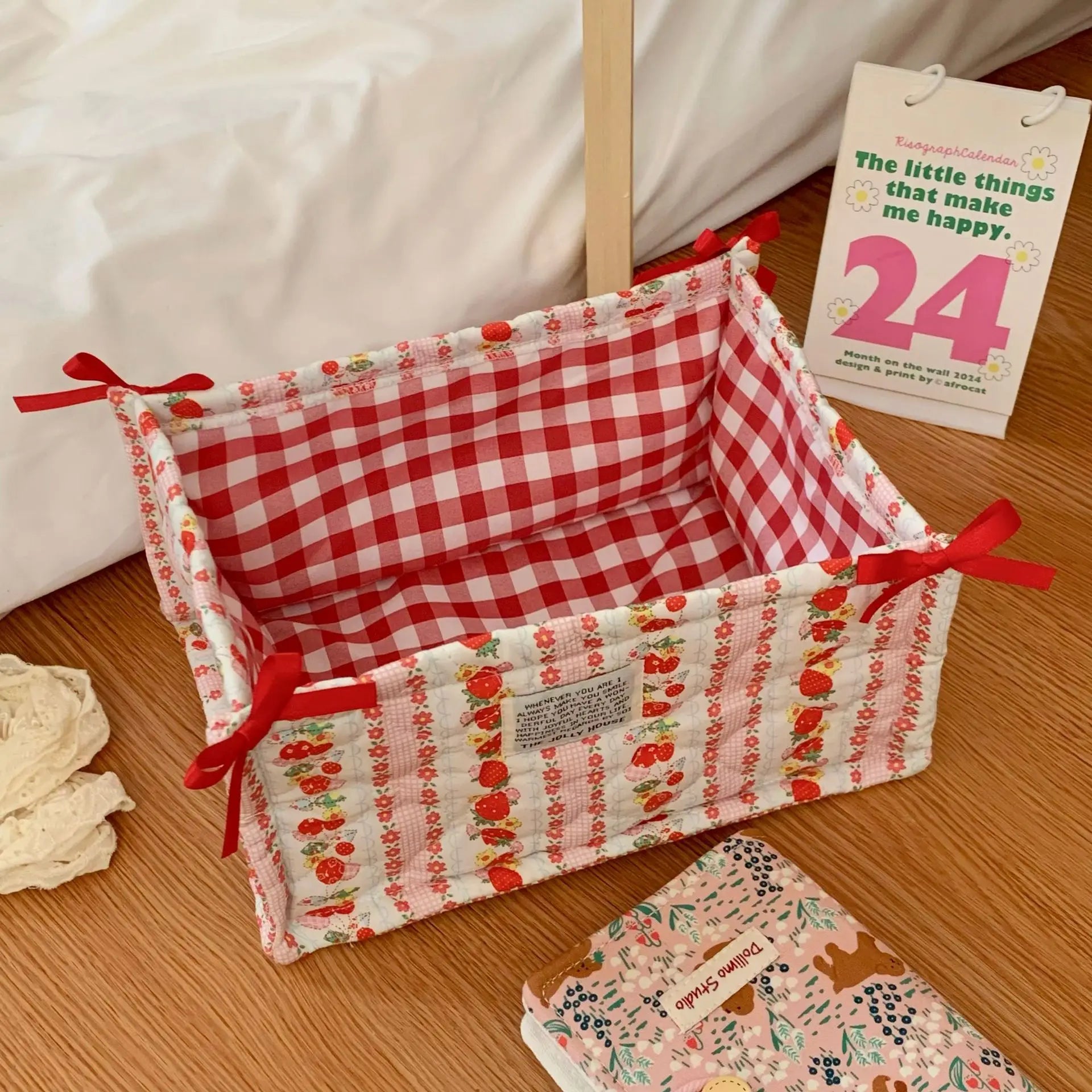 Gesteppter Aufbewahrungskorb – Niedliches Design – 14x14x14cm, 28x19x14cm