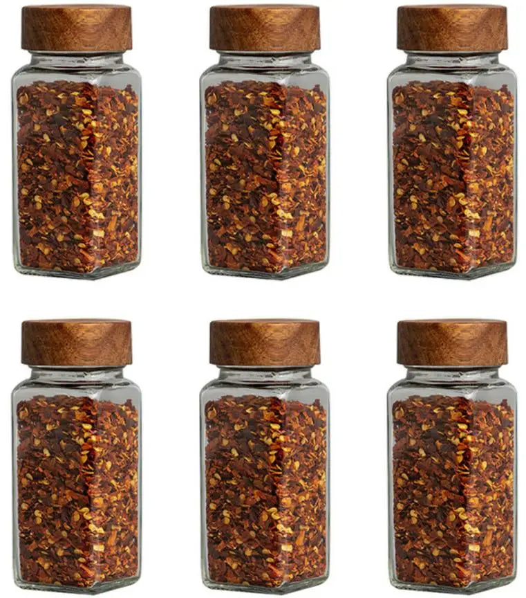 Gewürzglas mit Holzdeckel – Quadrat 120ml