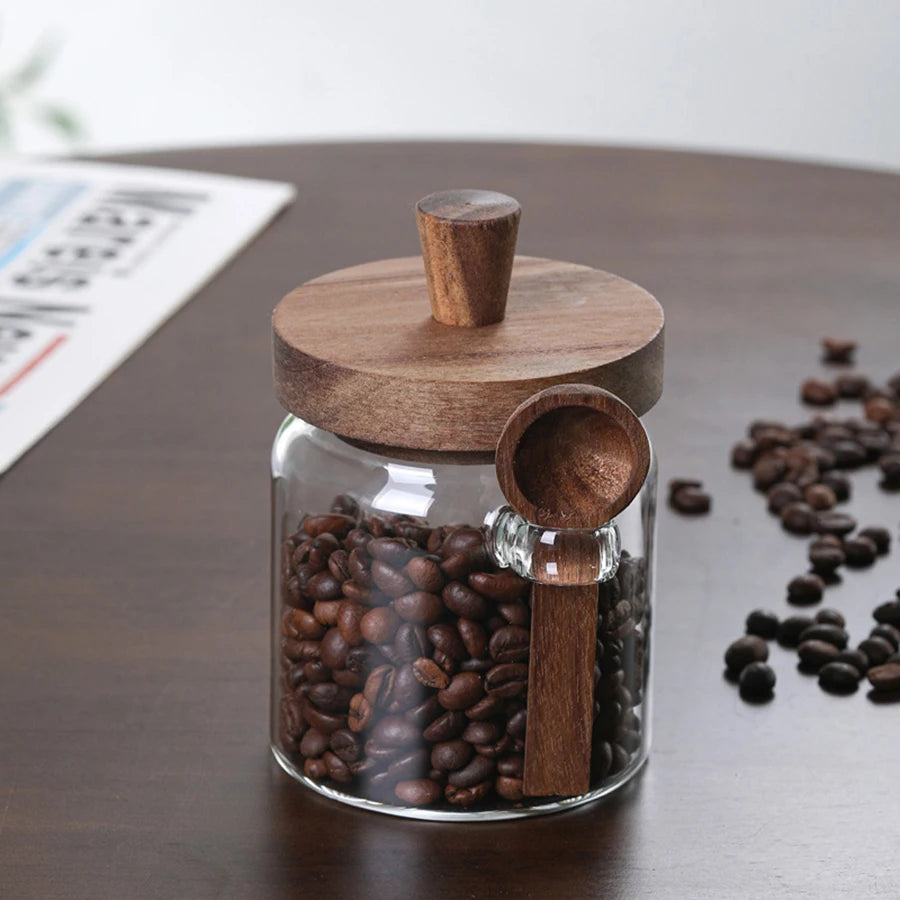 Glas Aufbewahrungsbehälter – Holzdeckel – 400ml bis 900ml