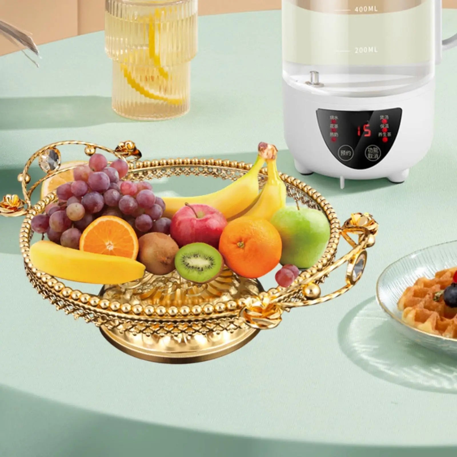 Glas-Obstteller – Metall Design – 32cm