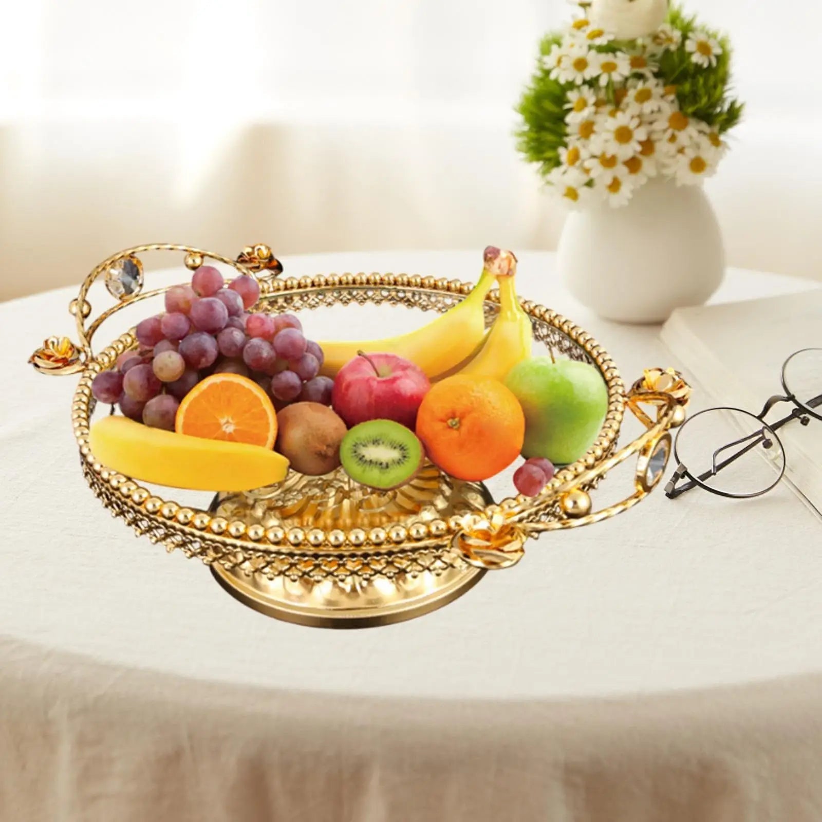 Glas-Obstteller – Metall Design – 32cm