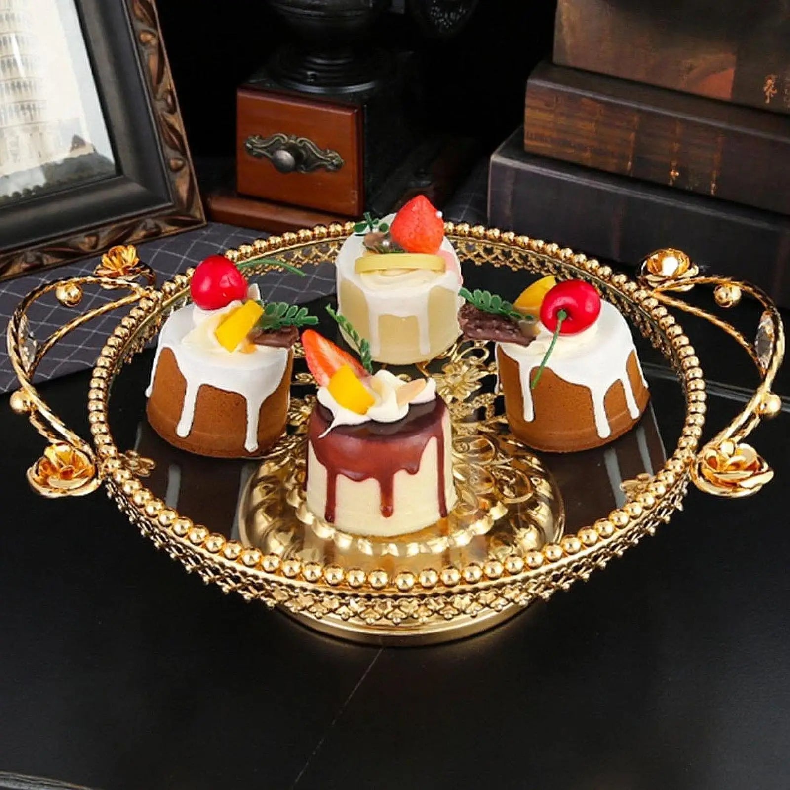 Glas-Obstteller – Metall Design – 32cm