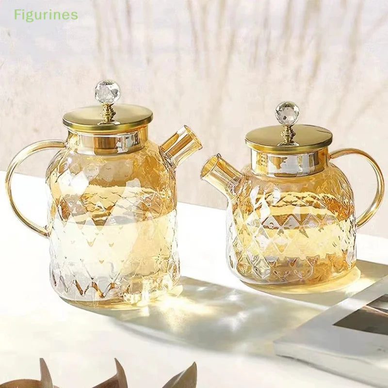 Glas Teekessel – Bambusdeckel & Filter – 1.0L