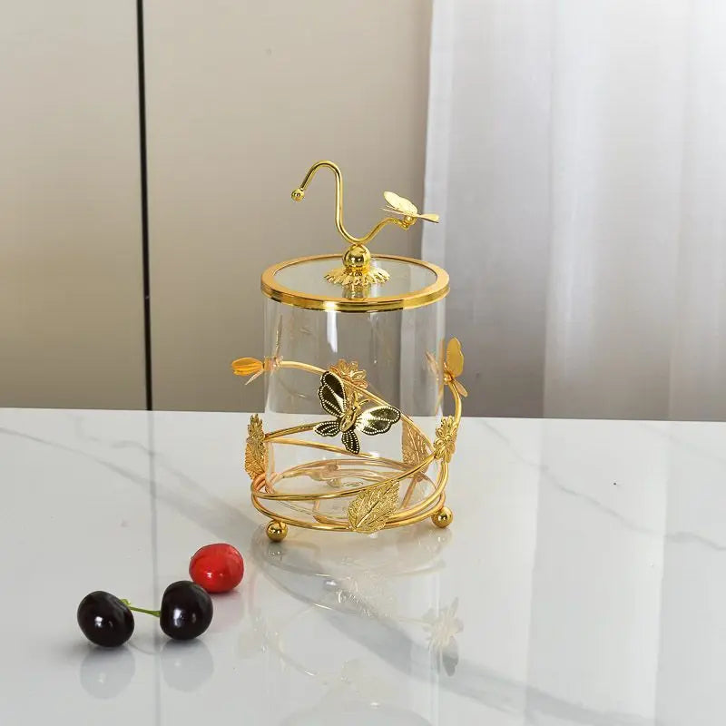 Glasaufbewahrungsdose – Modernes Metalldesign mit Schmetterling