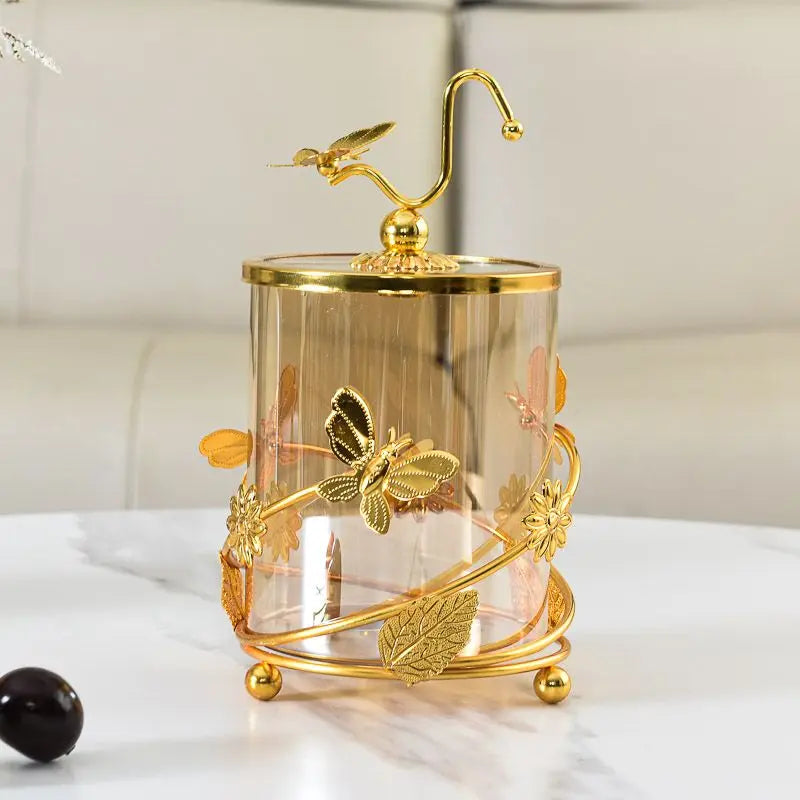 Glasaufbewahrungsdose – Modernes Metalldesign mit Schmetterling