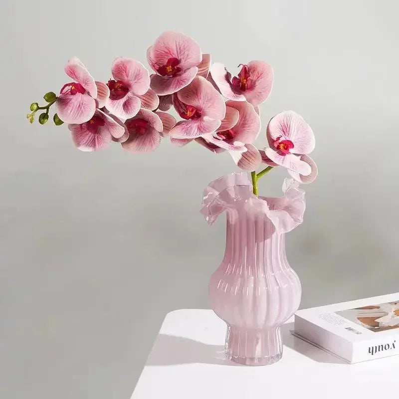 Glasvase – Faltenrock Stil – Tischornament