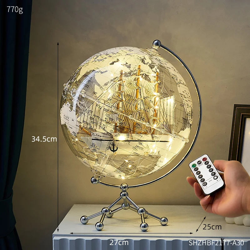 Globus Ornament – Vintage Stil – 34.5cm Höhe