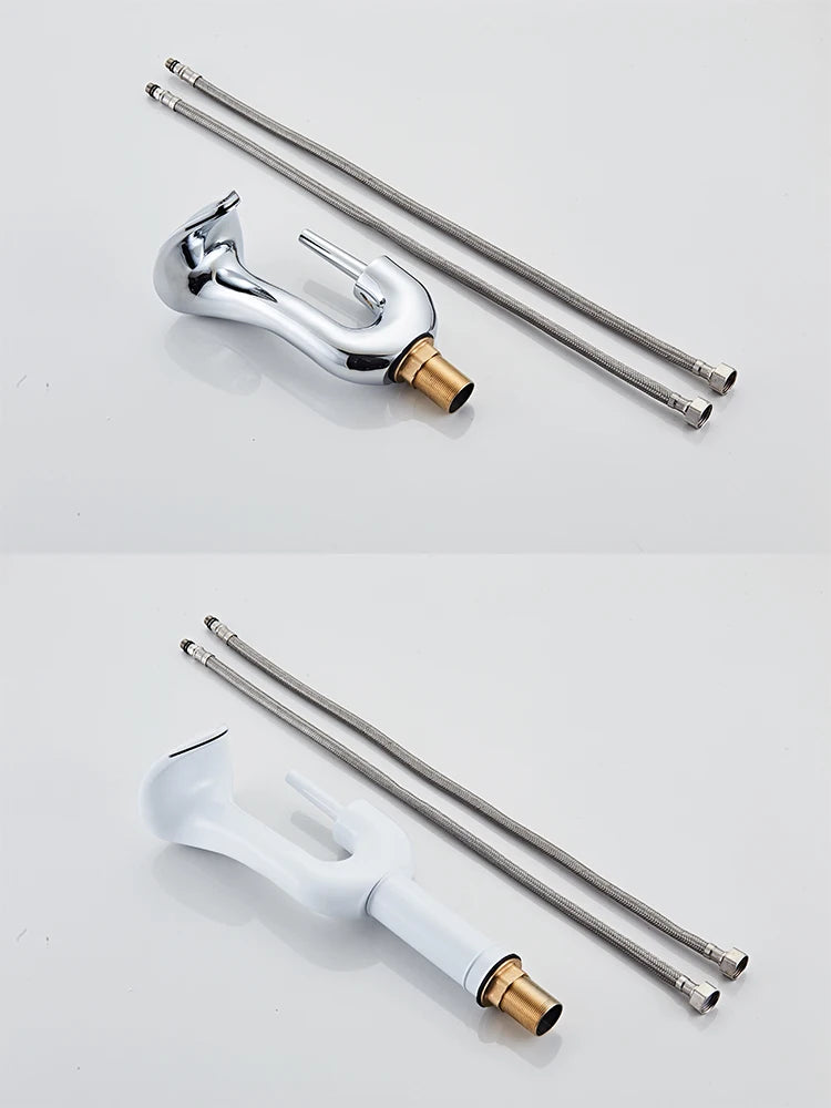 Gold Badezimmer Armatur – Messing Deck, Warm & Kalt