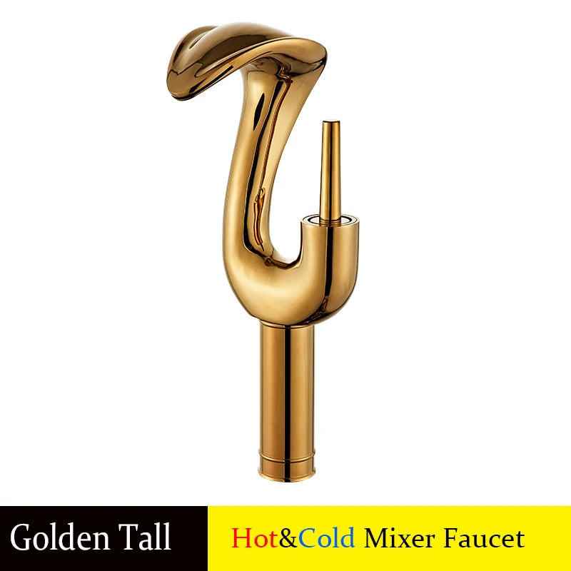 Gold Badezimmer Armatur – Messing Deck, Warm & Kalt