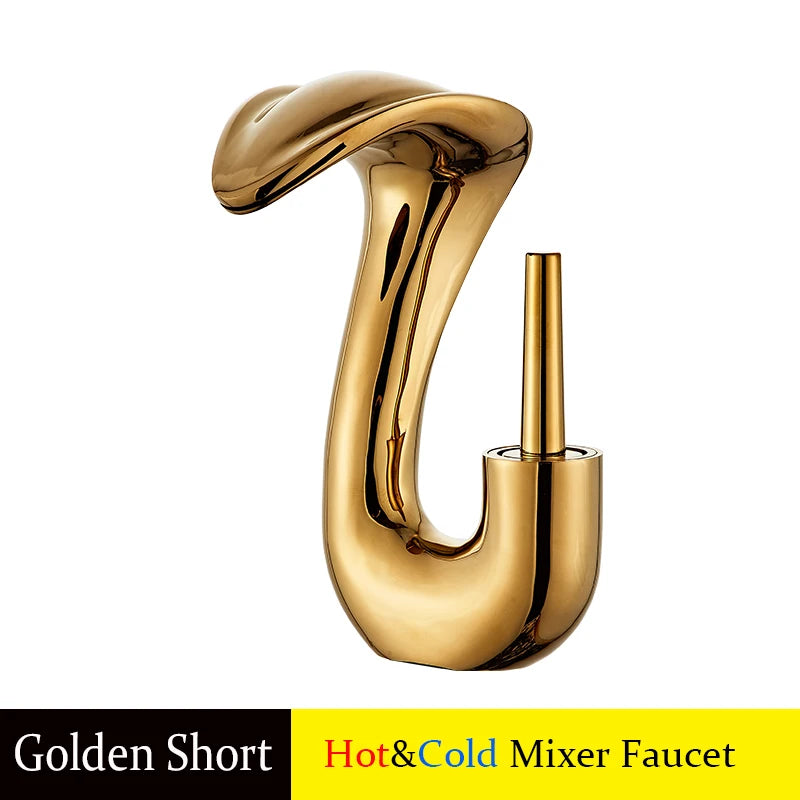 Gold Badezimmer Armatur – Messing Deck, Warm & Kalt