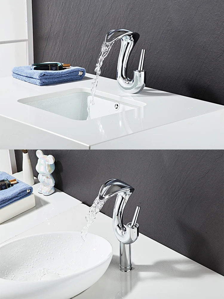 Gold Badezimmer Armatur – Messing Deck, Warm & Kalt