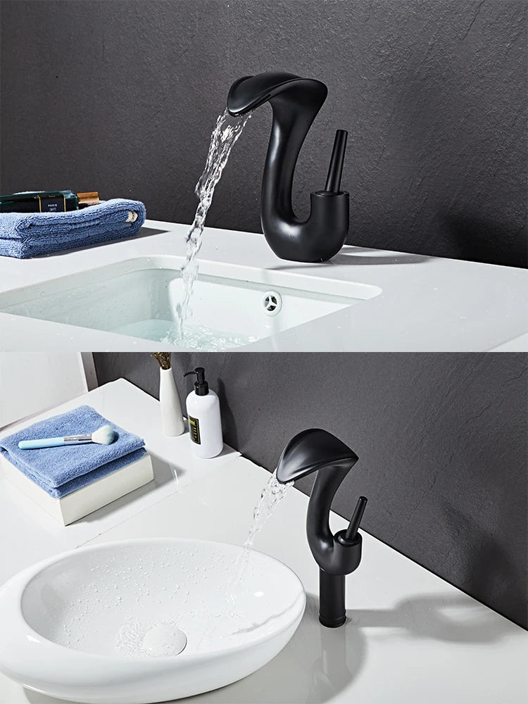 Gold Badezimmer Armatur – Messing Deck, Warm & Kalt