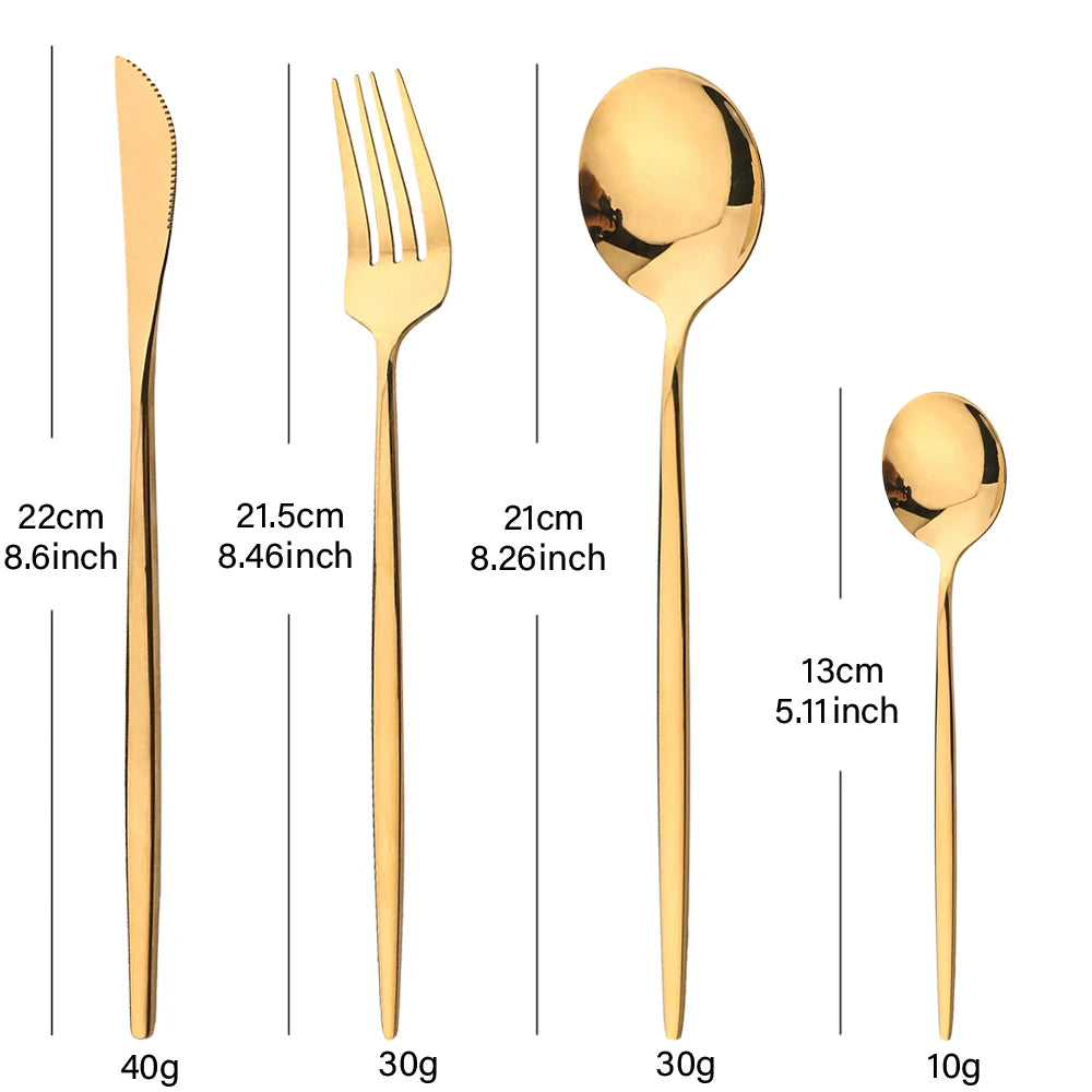 Gold Besteckset – Edelstahl – 24-teilig