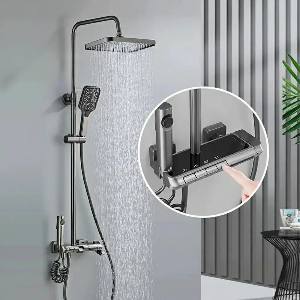 Gold-Duschsystem – Messing-Design – Höhenverstellbar