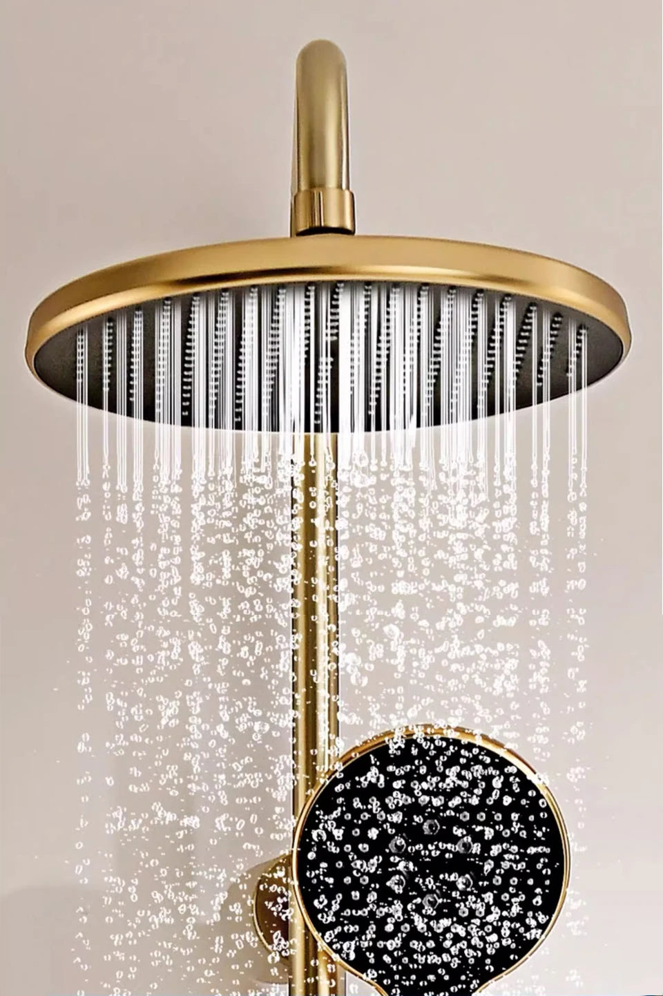 Gold-Duschsystem – Messing-Design – Höhenverstellbar