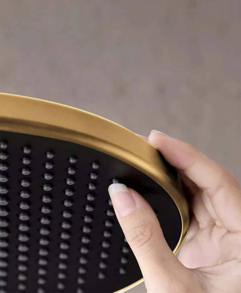 Gold-Duschsystem – Messing-Design – Höhenverstellbar