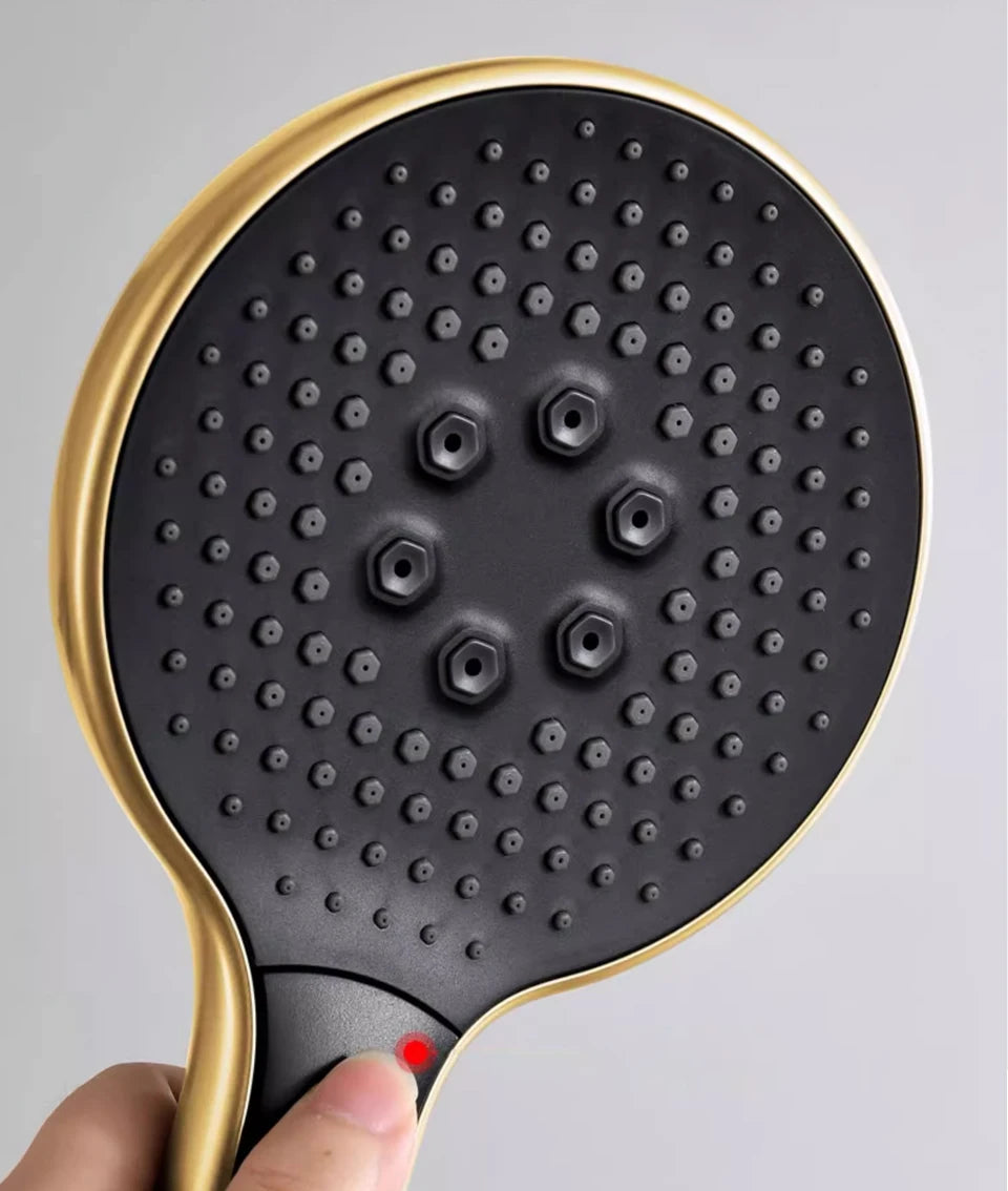 Gold-Duschsystem – Messing-Design – Höhenverstellbar