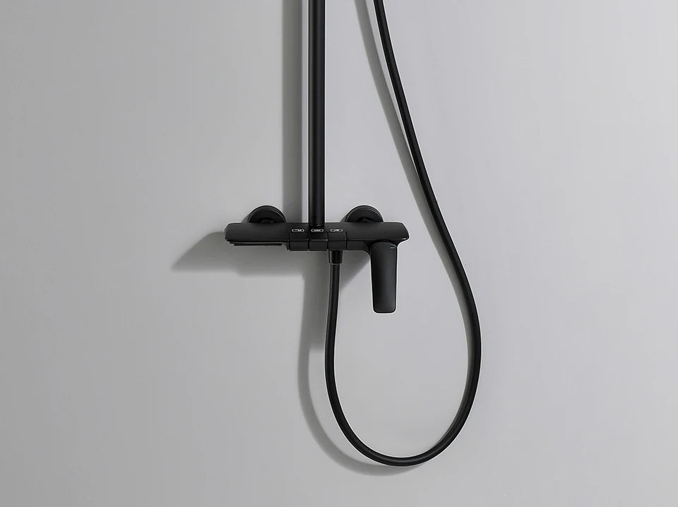 Gold-Duschsystem – Messing-Design – Höhenverstellbar